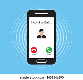 Incoming call on smartphone, Communication Connect Concept, vector design