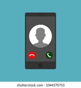 Incoming call on smartphone screen.