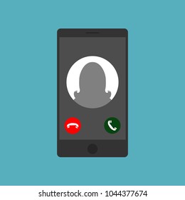 Incoming call on smartphone screen