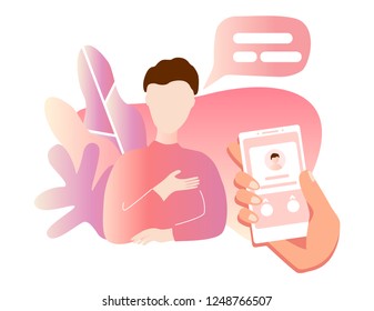Incoming call on smartphone screen. Flat design vector illustration. Modern concept for web banners, web sites, infographics. Vector flat illustration