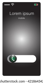 Incoming call on smartphone screen, Vector illustration.