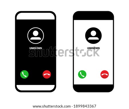 Incoming call on smartphone screen. Answer or decline sign. Call screen mobile phone interface design concept. Illustration vector