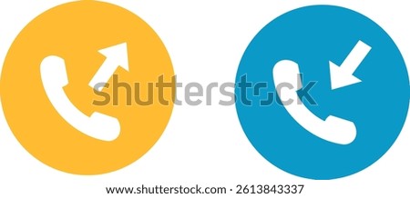 
incoming call and outgoing call icon. outgoing call icon. Vector illustration in black sign 
