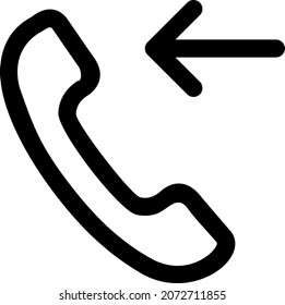 Diseño de icono de vector de contorno de llamada entrante
