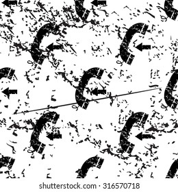 Incoming call pattern, grunge, black image on white background
