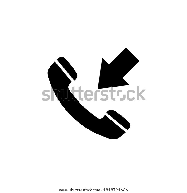 Incoming Call Phone Handset Arrow Flat Stock Vector (Royalty Free ...