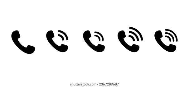 Incoming call, phone icon vector isolated on white background. Telephone sign symbol