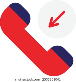 Icono de teléfono de llamada entrante Ilustración plana de Vector