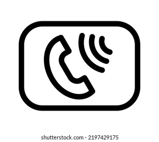 Eingehende Anruf Telefon monoline Vektorsymbol Symbol im trendigen Flachstil. Unterschrift einzeln auf weißem Hintergrund. Telefonische Symbolgrafik.