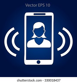 an incoming call to the phone vector icon