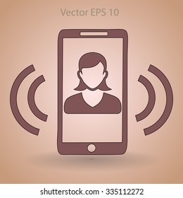 an incoming call to the phone vector icon