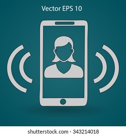 an incoming call to the phone vector icon