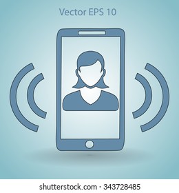 an incoming call to the phone vector icon