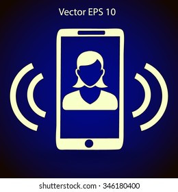 an incoming call to the phone vector icon
