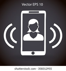 an incoming call to the phone vector icon