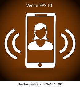 an incoming call to the phone vector icon