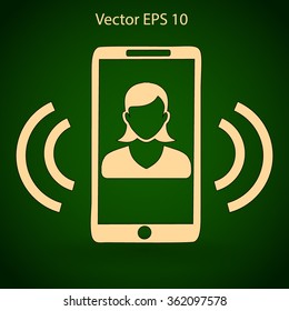an incoming call to the phone vector icon