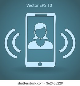an incoming call to the phone vector icon