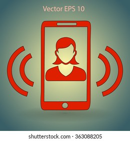 an incoming call to the phone vector icon