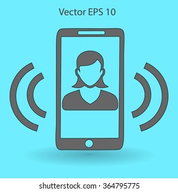 an incoming call to the phone vector icon