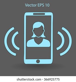 an incoming call to the phone vector icon