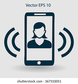 an incoming call to the phone vector icon