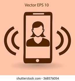 an incoming call to the phone vector icon