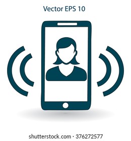 an incoming call to the phone vector icon