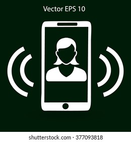 an incoming call to the phone vector icon
