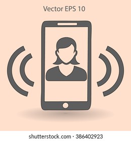an incoming call to the phone vector icon