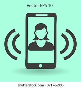 an incoming call to the phone vector icon