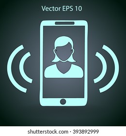 an incoming call to the phone vector icon