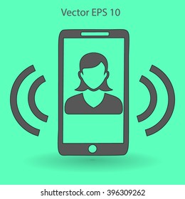 an incoming call to the phone vector icon