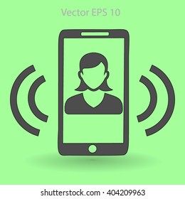an incoming call to the phone vector icon