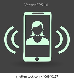 an incoming call to the phone vector icon