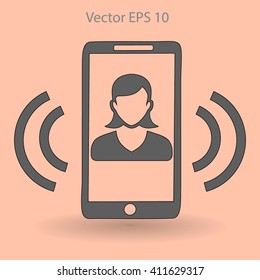 an incoming call to the phone vector icon