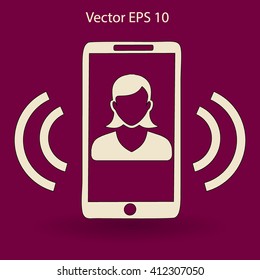 an incoming call to the phone vector icon