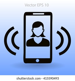 an incoming call to the phone vector icon