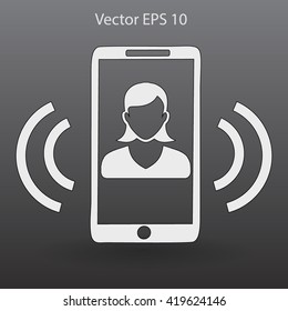 an incoming call to the phone vector icon