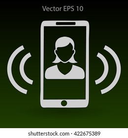 an incoming call to the phone vector icon
