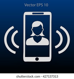 an incoming call to the phone vector icon