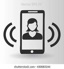 an incoming call to the phone vector icon