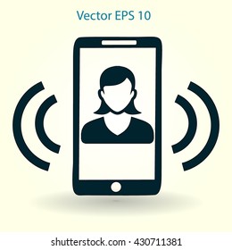 an incoming call to the phone vector icon