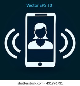 an incoming call to the phone vector icon