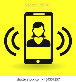 an incoming call to the phone vector icon