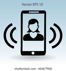 an incoming call to the phone vector icon