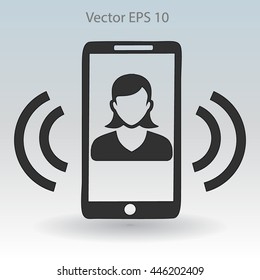 an incoming call to the phone vector icon