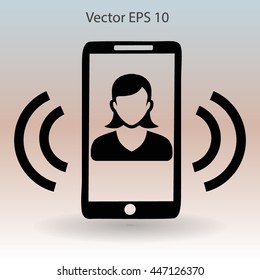 an incoming call to the phone vector icon