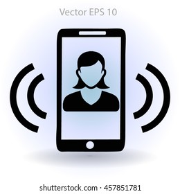 an incoming call to the phone vector icon