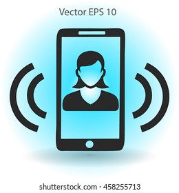 an incoming call to the phone vector icon